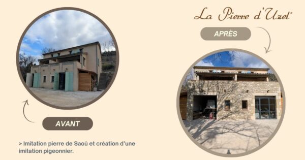 Une imitation pierre de Saoû à Bourdeaux (drôme provençale) avec la Pierre d'Uzel.